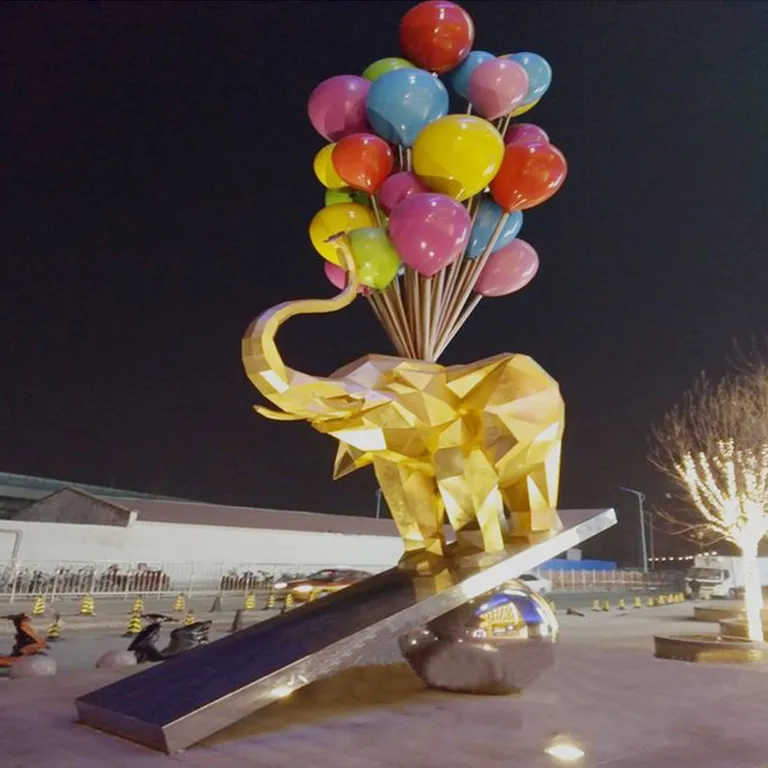 Gold Elephant Statue