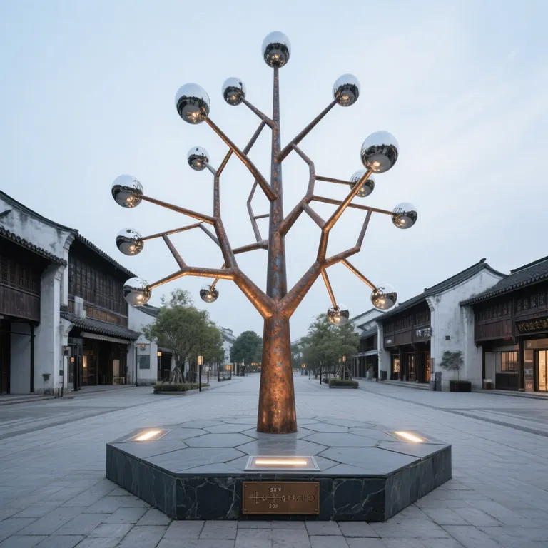 Stainless Steel Abstract Statue detail image 5