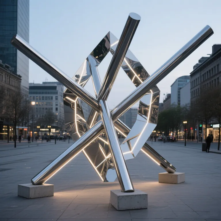 Stainless Steel Abstract Statue detail image 8