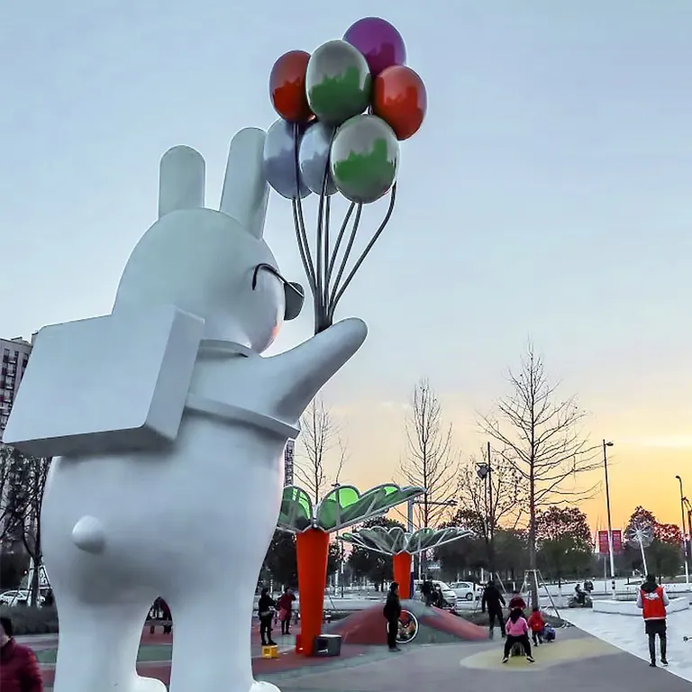 Large Rabbit Statue detail image 2