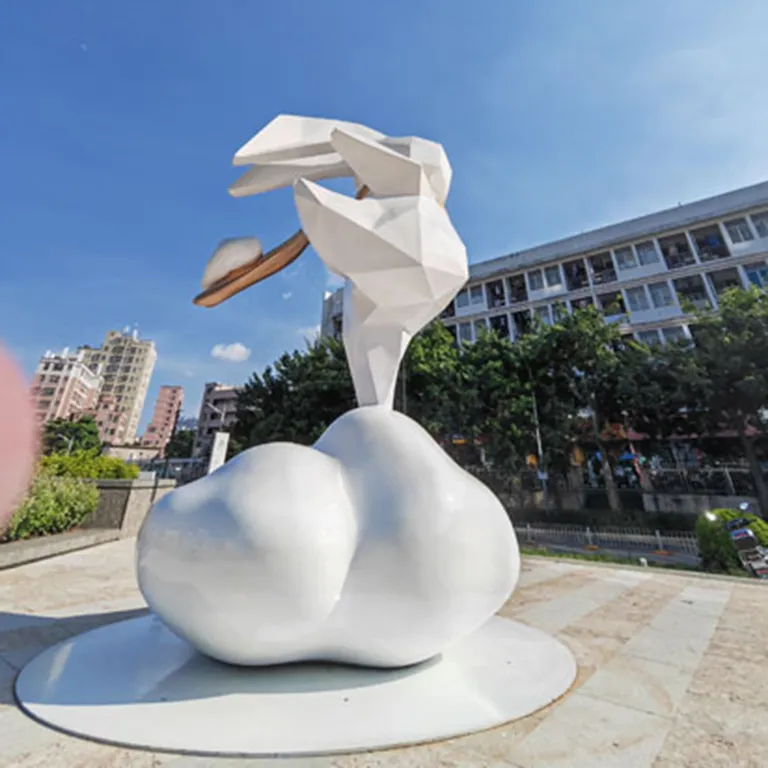 Yoga Rabbit Statue detail image 4