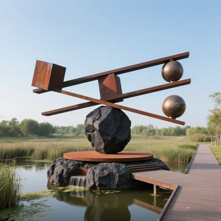 Abstract Minimalist Art Statue detail image 4