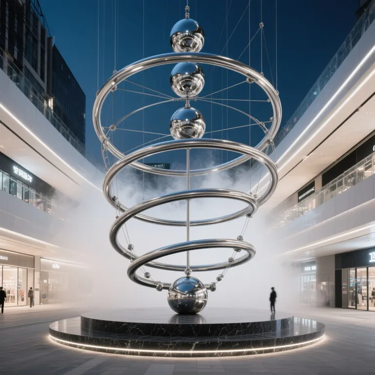 Minimalist Abstract Metal Sculpture detail image 2