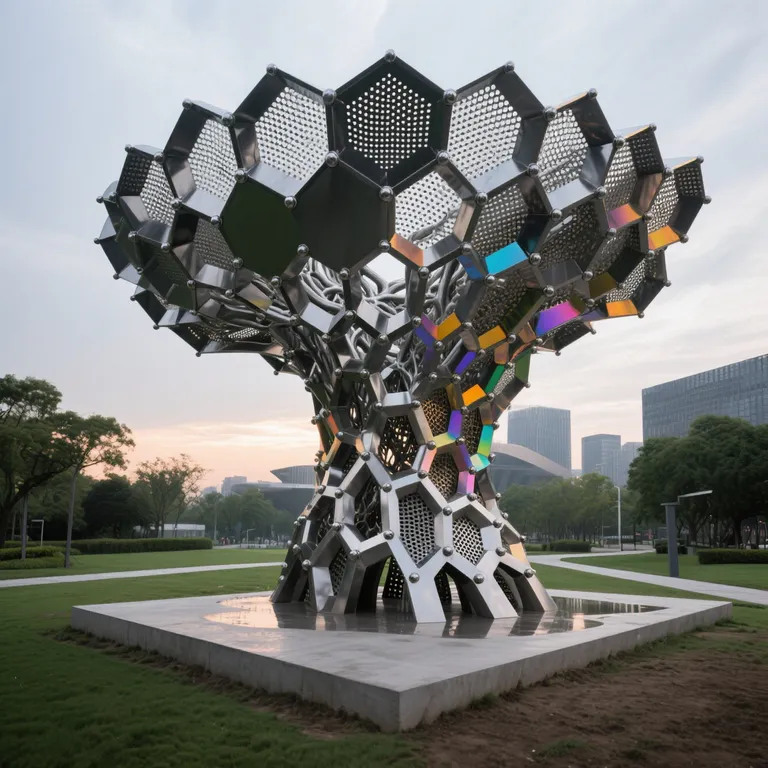 Minimalist Abstract Metal Sculpture detail image 4